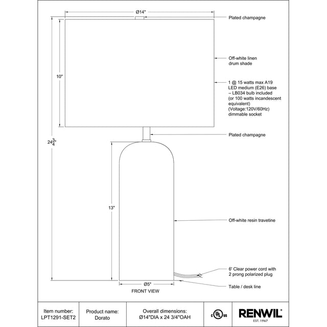 Set of two Orelia table lamps