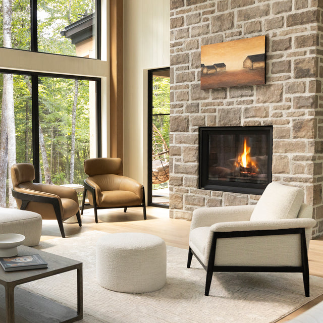 Boucle fabric armchair - Arnold