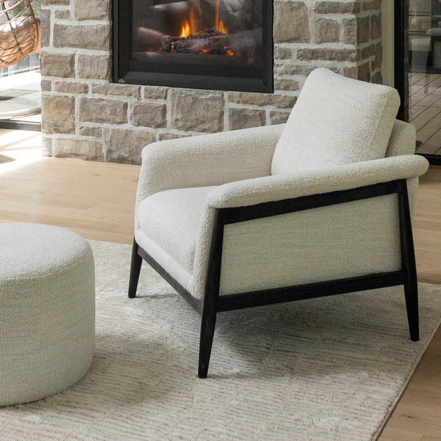 Boucle fabric armchair - Arnold