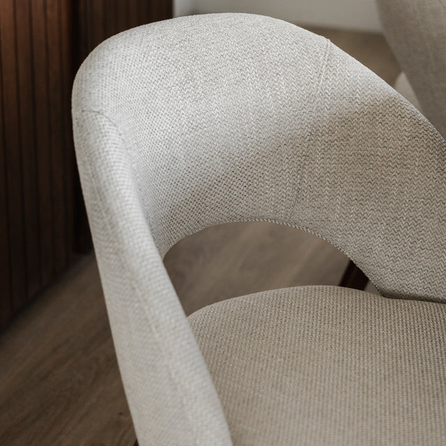 Chaise de cuisine en tissu reflet d'argent - Beth