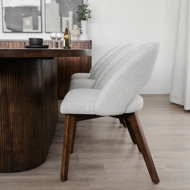 Chaise de cuisine en tissu reflet d'argent - Beth