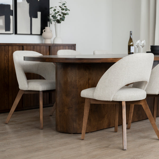 Chaise de cuisine en tissu reflet d'argent - Beth