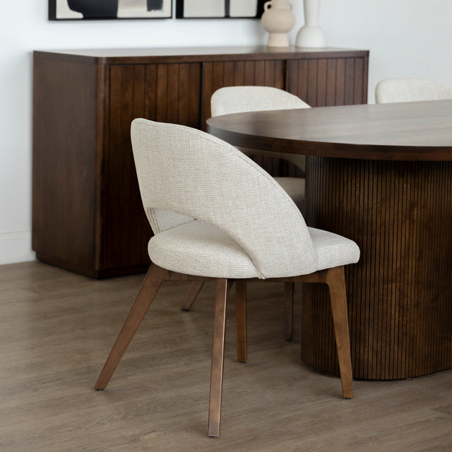 Chaise de cuisine en tissu reflet d'argent - Beth