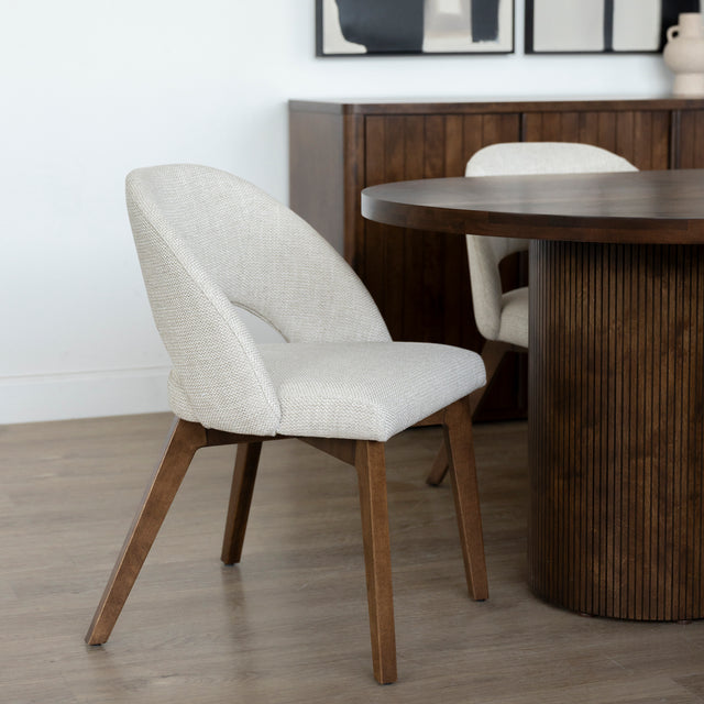 Chaise de cuisine en tissu reflet d'argent - Beth