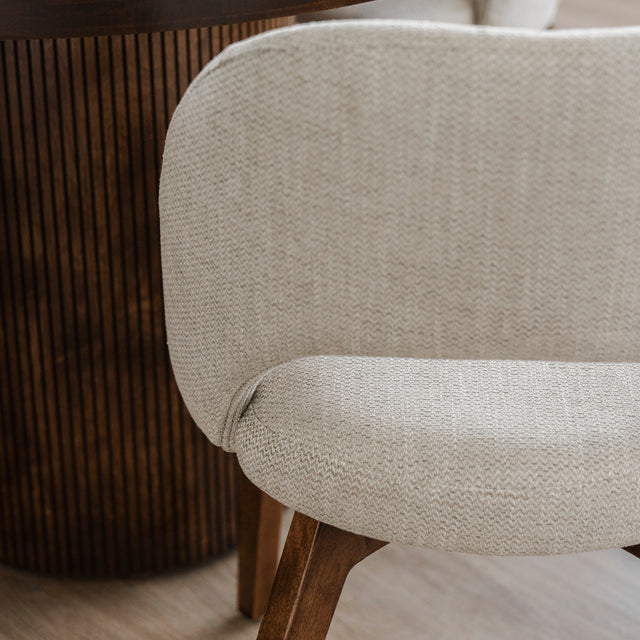 Chaise de cuisine en tissu reflet d'argent - Beth