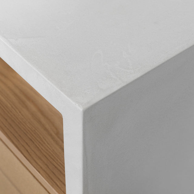 Buffet en béton poussière de lune avec frêne blond - Anabel