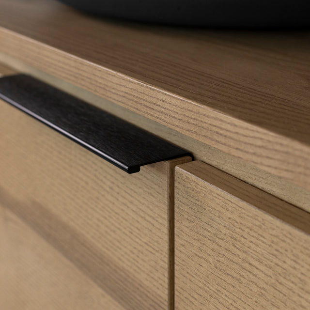 Buffet en béton poussière de lune avec frêne blond - Anabel