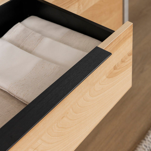 Buffet en béton ciment et merisier naturel - Anabel