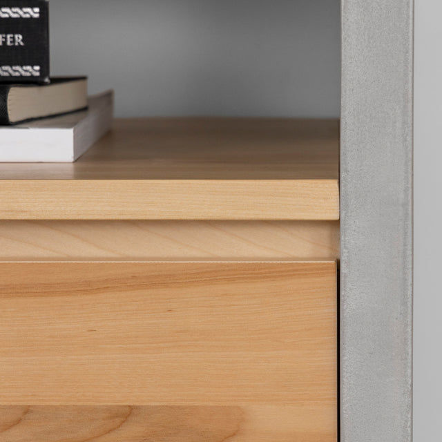 Buffet en béton ciment et merisier naturel - Anabel