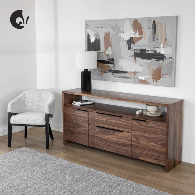 Buffet en noyer naturel - Anabel