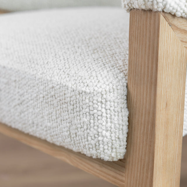 Ivory bouclé fabric dining chair - Morgan