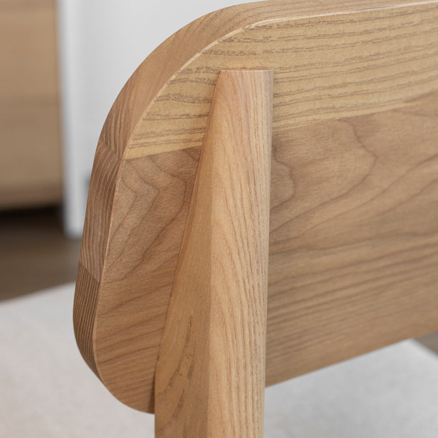 Chaise de cuisine en tissu sablon et frêne blond - Nora