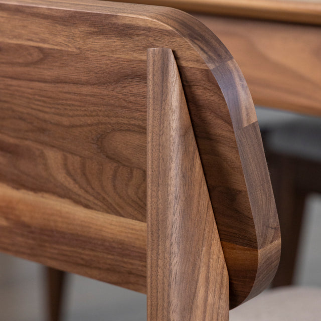 Chaise de cuisine en tissu géode et noyer naturel - Nora