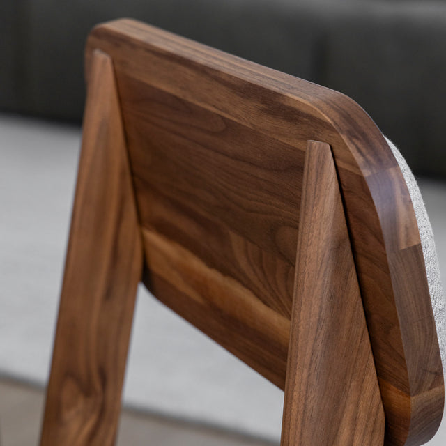 Chaise de cuisine en tissu géode et noyer naturel - Nora