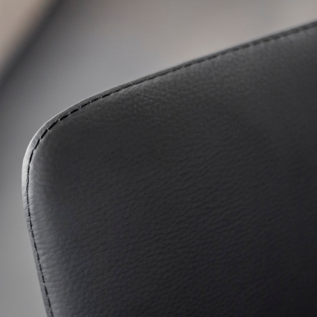 Chaise de salle à manger en cuir noir - Iris