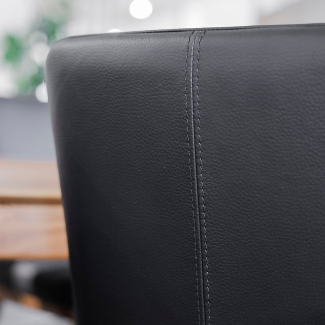 Chaise de salle à manger en cuir noir - Iris