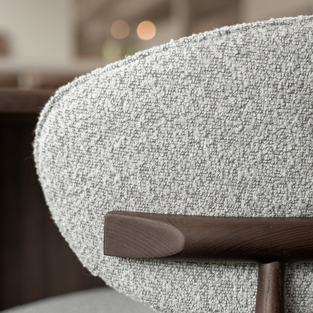 Chaise de cuisine en tissu bouclé ivoire - Lawford