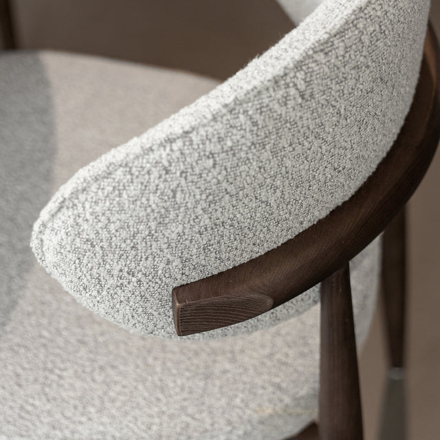Chaise de cuisine en tissu bouclé ivoire - Lawford
