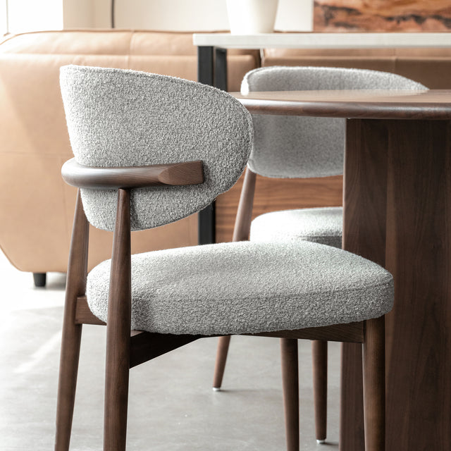 Chaise de cuisine en tissu bouclé ivoire - Lawford