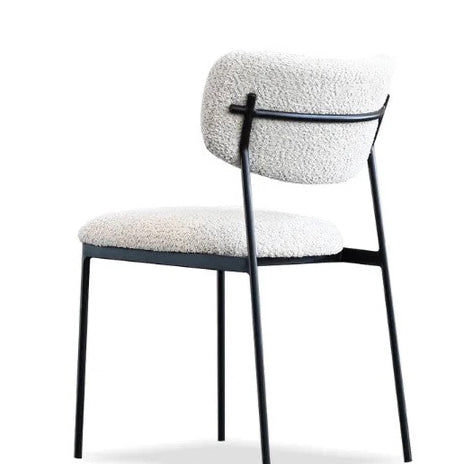 Chaise de cuisine en tissu bouclette crème - Lydia