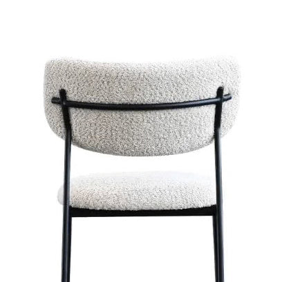 Chaise de cuisine en tissu bouclette crème - Lydia