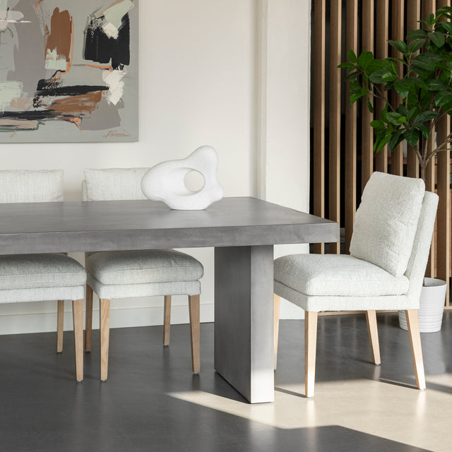 Chaise de cuisine en tissu bouclé ivoire - Monroe