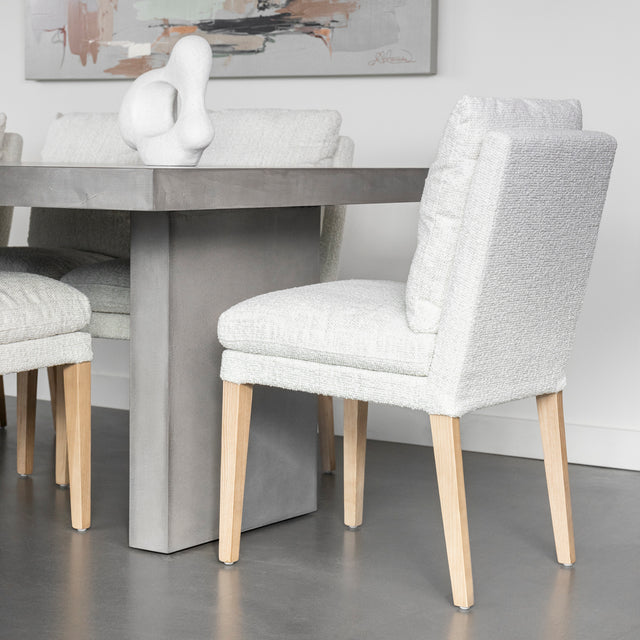 Chaise de cuisine en tissu bouclé ivoire - Monroe