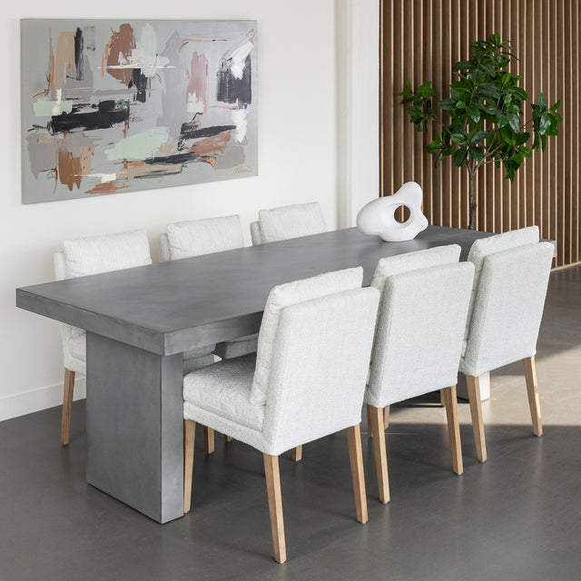 Chaise de cuisine en tissu bouclé ivoire - Monroe