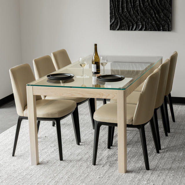 Chaise de cuisine en cuir taupe - Tessa