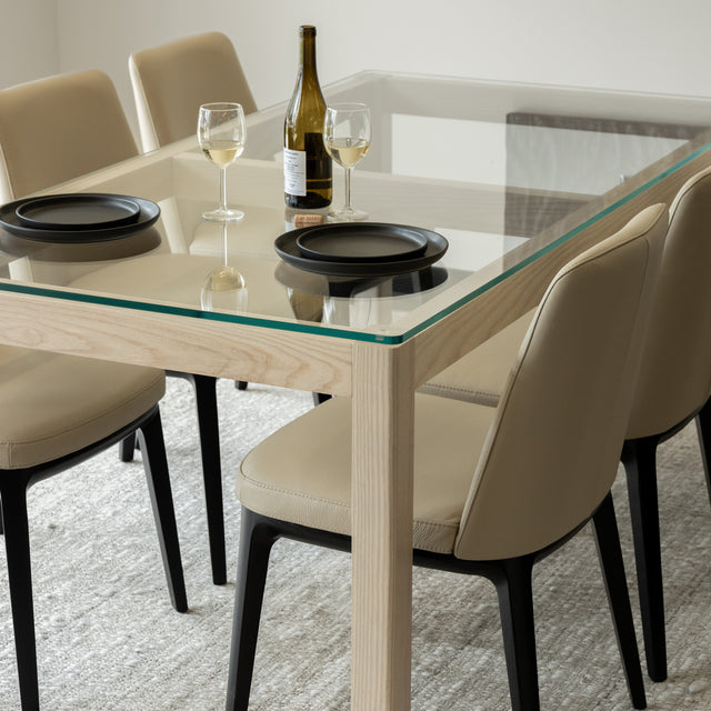 Chaise de cuisine en cuir taupe - Tessa