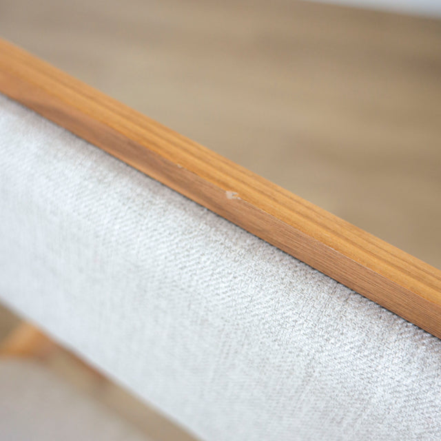 Ensemble de six chaises de cuisine Nora en tissu géode et noyer naturel