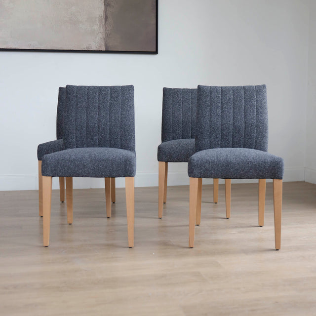 Ensemble de 4 chaises de cuisine Gemma en tissu bitume