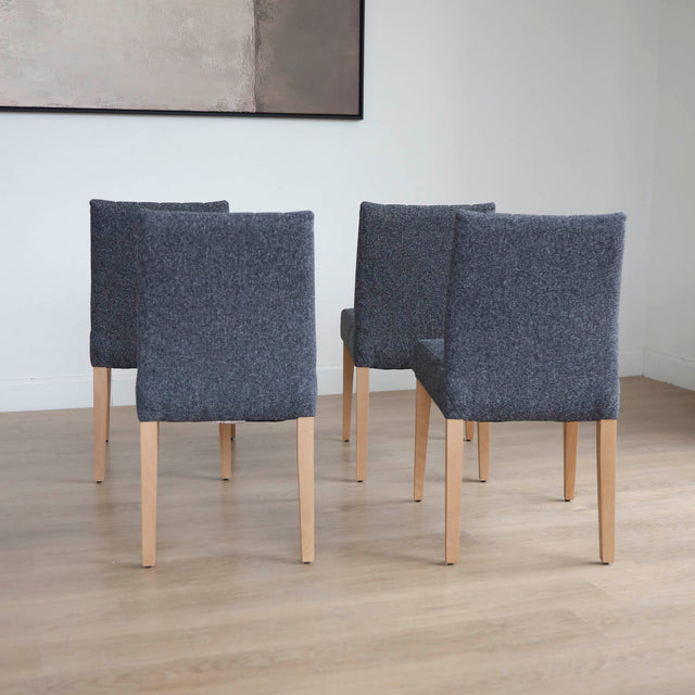 Ensemble de 4 chaises de cuisine Gemma en tissu bitume