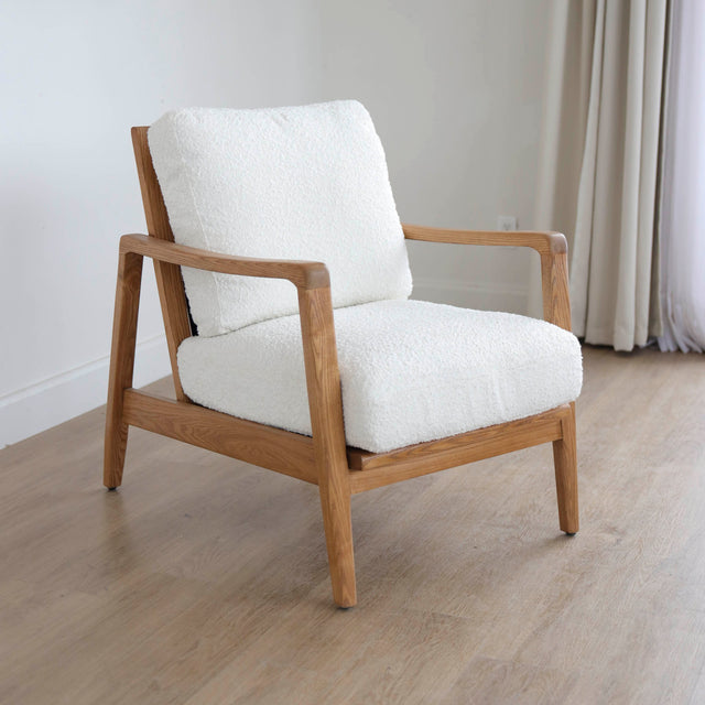 Lucien Cream Bouclé Fabric Armchair