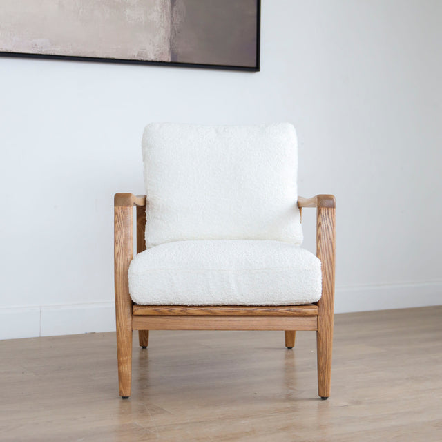 Lucien Cream Bouclé Fabric Armchair