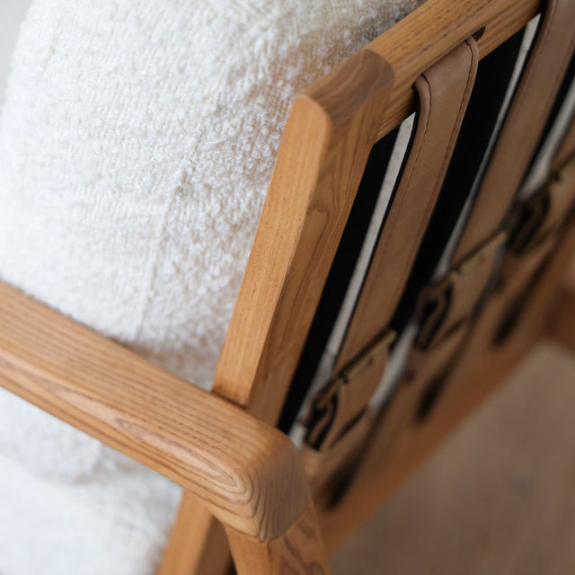 Lucien Cream Bouclé Fabric Armchair