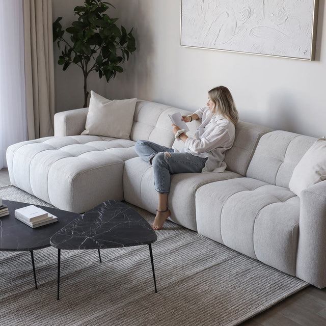 Emma modular in pale greige fabric