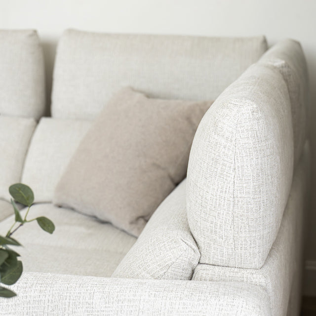 Sectionnel inclinable Éléna en tissu givré greige