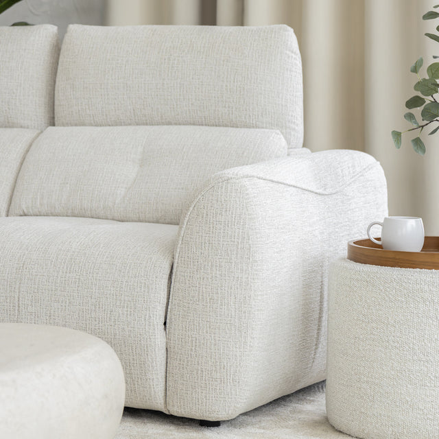 Sectionnel inclinable Éléna en tissu givré greige