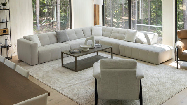 Emma modular in pale greige fabric