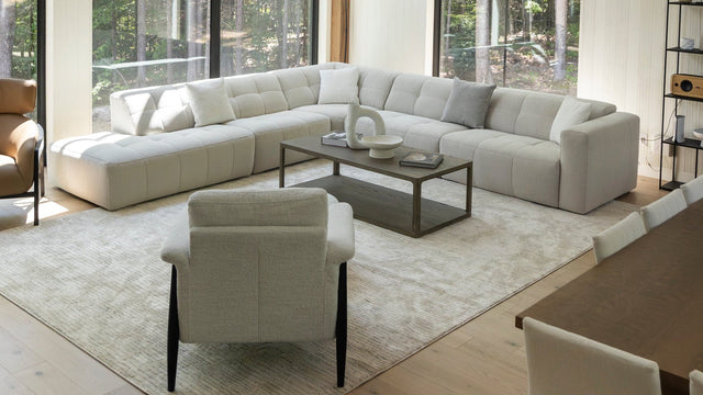 Emma modular in pale greige fabric