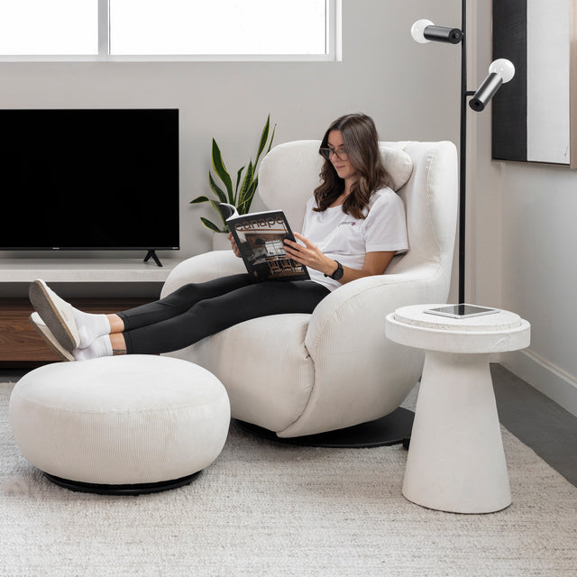 Fauteuil Winston Zéro Gravité en velours côtelé