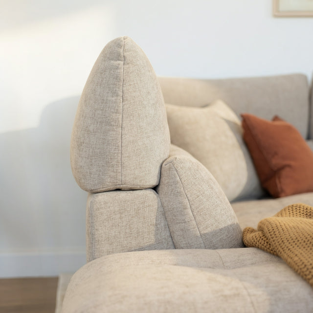 Sectionnel Gaspard en tissu sable fin