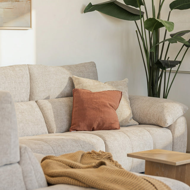 Sectionnel Gaspard en tissu sable fin