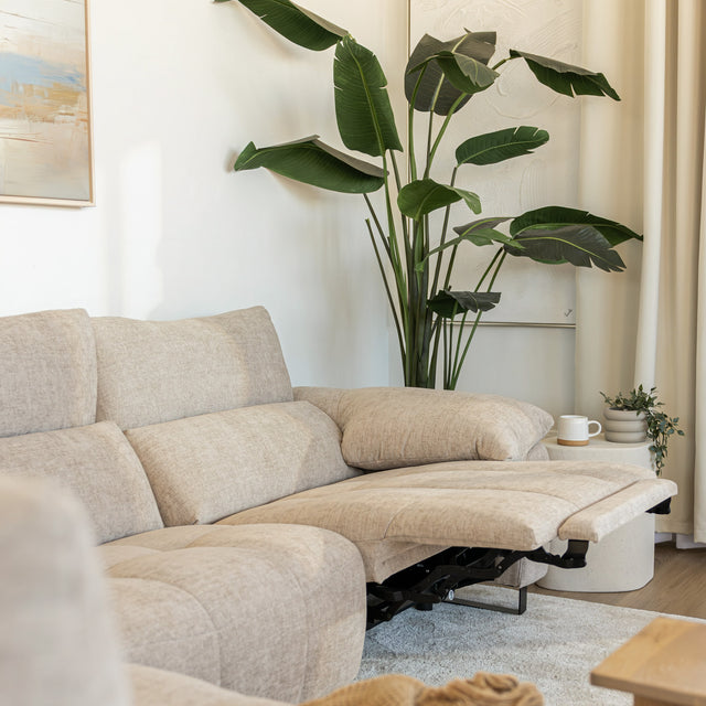 Sectionnel Gaspard en tissu sable fin