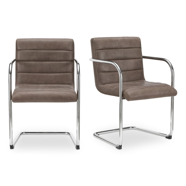 Chocolate vegan leather dining chair - Giorgio