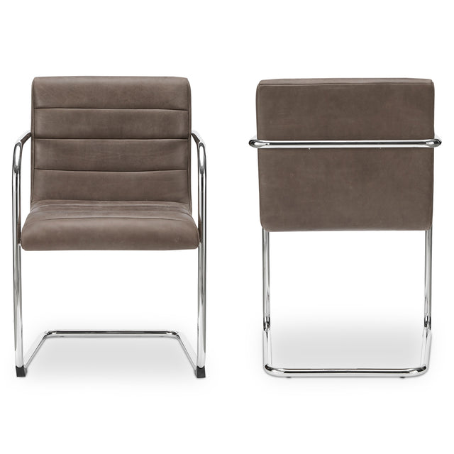 Chocolate vegan leather dining chair - Giorgio