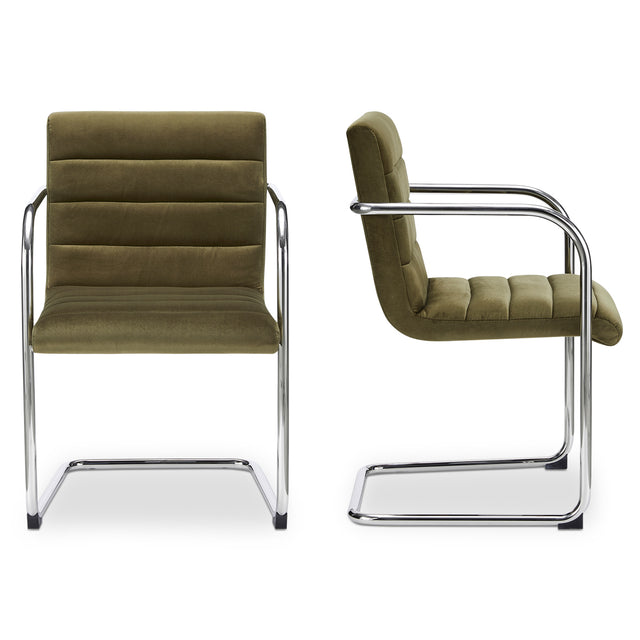 Chaise de cuisine en fibre verte olive - Giorgio