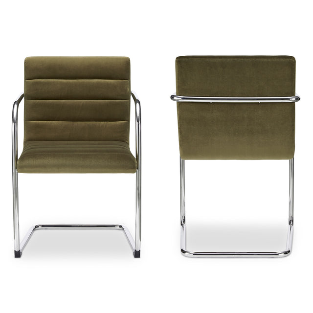 Olive green fiber dining chair - Giorgio