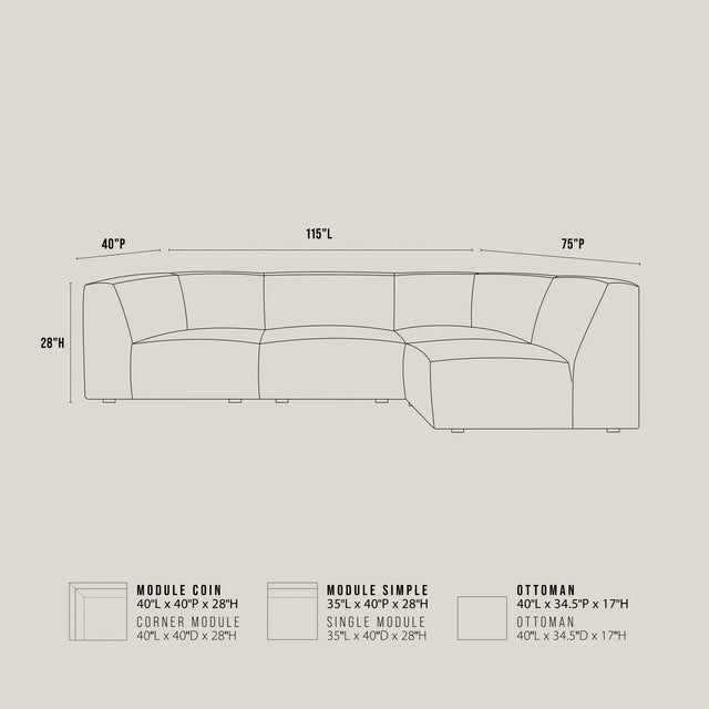 Maverick leather modular sofa